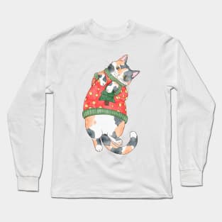 Holiday Calico Cat Long Sleeve T-Shirt